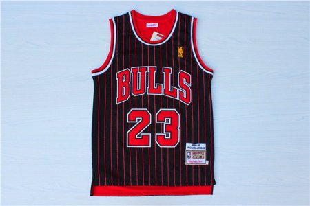 Maillot De Basket Chicago Bulls Michael Jordan 23 Or Standard Three Layer Embroidered Inner et Outer Double Layer Mesh Fabric Engrener Noir Stripe